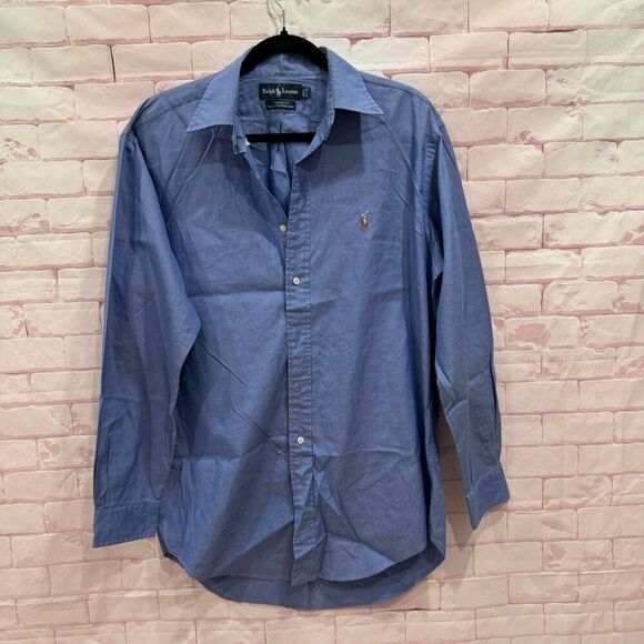 Ralph Lauren shirts Ralph Lauren Yarmouth 100 cotton blue size 15 1/3-33 - Picture 1 of 8